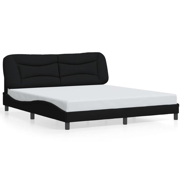 vidaXL Bed Frame without Mattress "Hvar" Black 180x200 cm Fabric