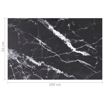 vidaXL Bordsskiva svart 100x62 cm 8 mm härdat glas med marmortextur