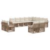 vidaXL Tr&auml;dg&aring;rdsoffset 12 pcs Beige och kr&auml;mvit konstrotting