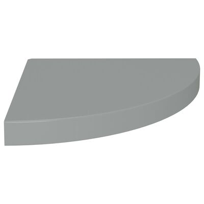 vidaXL Svävande hörnhylla grå 35x35x3,8 cm MDF