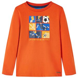 T-shirt med l&aring;nga &auml;rmar f&ouml;r barn orange 92