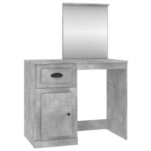 vidaXL Sminkbord med spegel betonggr&aring; 90x50x132,5 cm konstruerat tr&auml;