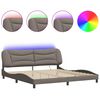vidaXL Bed Frame with LED without Mattress "Hvar" Taupe 200x200 cm Fabric