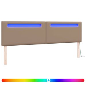 vidaXL LED huvuddyna Cappuccino 200 cm Konstl&auml;der