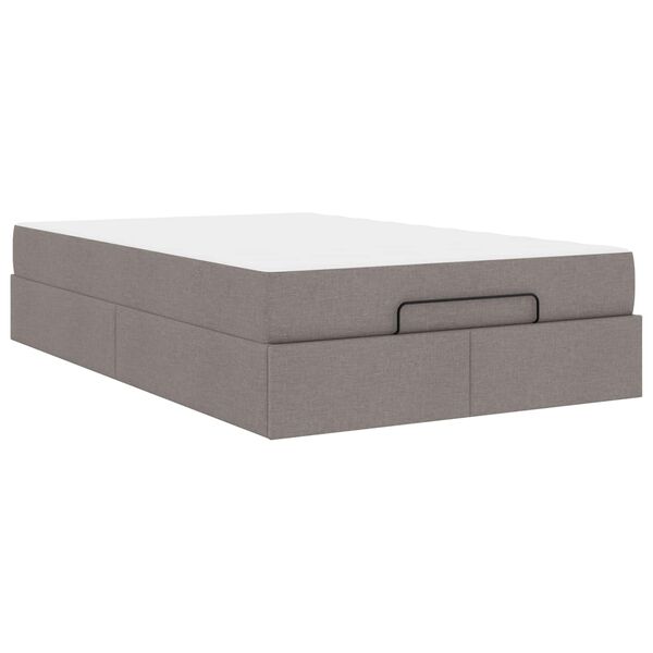 vidaXL S&auml;ngram med madrass med madrass 2 pcs Taupe tyg