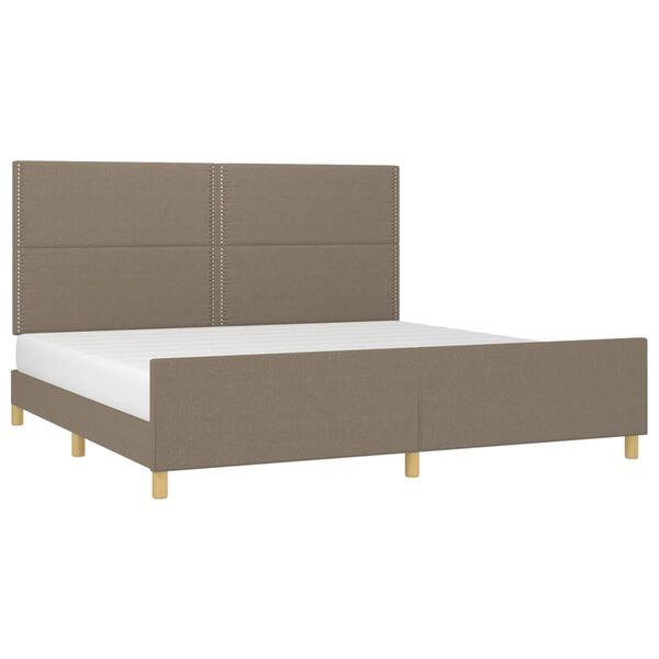 vidaXL S&auml;ngram utan madrass taupe 200x200 cm tyg