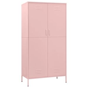 vidaXL Garderob 90x50x180 cm rosa st&aring;l