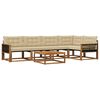vidaXL Utomhussoffset 6 st Naturlig och Beige