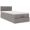 vidaXL Ottoman s&auml;ngram med madrass taupe 80x200 cm tyg