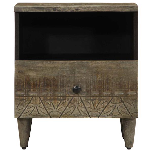 vidaXL Sängbord 2 st ljusgrå 40x33x46 cm massivt trä mango