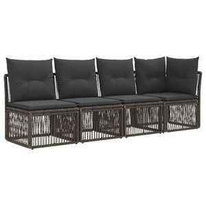 vidaXL 4-sits soffa med v&auml;nster arm 4 st 4-Antal sittplatser Gr&aring;