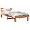 vidaXL S&auml;ngram med huvudgavel Vaxbrun 90 x 190 cm Massiv furu