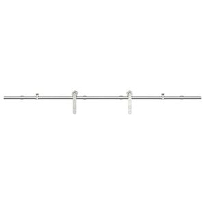 vidaXL Skjutd&ouml;rrsbeslag 183 cm rostfritt st&aring;l silver