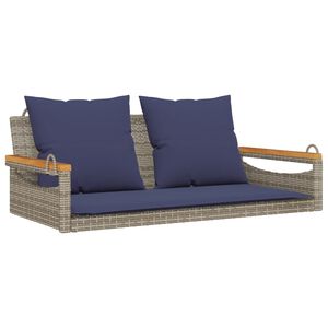 vidaXL Gungb&auml;nk med dynor gr&aring; 109x62x40 cm konstrotting