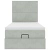 vidaXL Ottoman sängram med madrasser ljusgrå 90x200 cm sammet