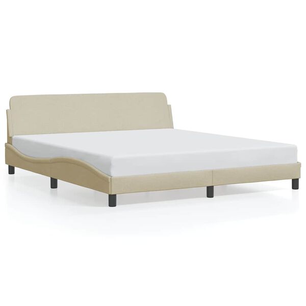 vidaXL Bed Frame "Dover" Cream 180x200 cm Fabric