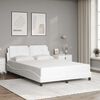 vidaXL Bed Frame without Mattress "Zadar" White 140x190 cm Faux Leather