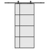 vidaXL Skjutdörr med beslag svart 90x205 cm ESG-glas