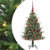vidaXL Konstgjord F&ouml;rbelyst Julgran med Bollsats Gr&ouml;n 120 cm