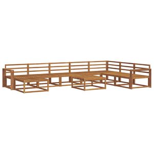 vidaXL Utomhussoffset 9 pcs Naturf&auml;rg Massivt Akaciatr&auml;