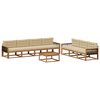 vidaXL Utomhussoffset med kudde 8 pcs Naturlig och Beige