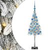 vidaXL Julgran med 150 LED-lampor med stativ Vit 120 cm PE och St&aring;l