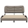 vidaXL Bed Frame with LED without Mattress "Hvar" Taupe 120x200 cm Fabric