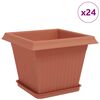 vidaXL V&auml;xtkrukor 24 st Murgr&ouml;n Plast