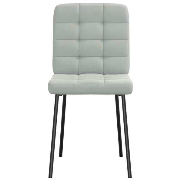 vidaXL Matstolar 6 st ljusgrå sammet