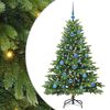 vidaXL Konstgjord julgran med 150 LED-lampor Gr&ouml;n 150 cm PE och PVC