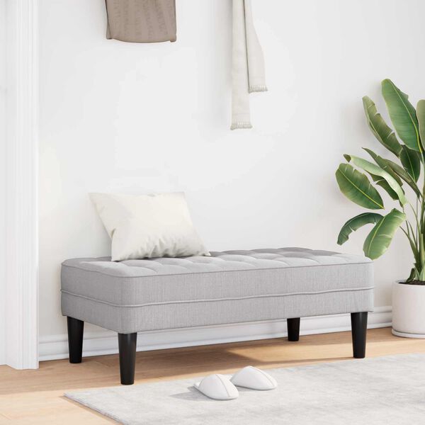 vidaXL b&auml;nk med kudde Moln Gr&aring; 113 x 57 x 39 cm tyg