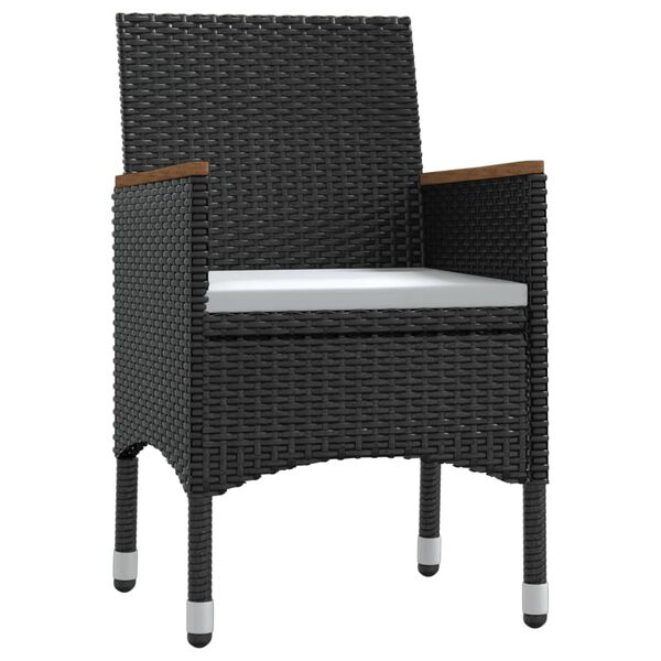 vidaXL Matgrupp för trädgården med dynor 5 delar svart