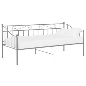 vidaXL S&auml;ngram b&auml;ddsoffa gr&aring; metall 90x200 cm