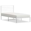 vidaXL S&auml;ngram med huvudgavel metall vit 90x190 cm