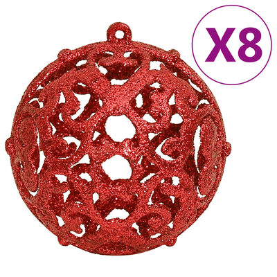 vidaXL Julgranskulor 111 delar röd polystyren