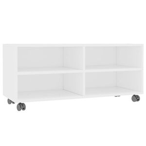 vidaXL Tv-b&auml;nk med hjul vit 90x35x35 cm konstruerat tr&auml;