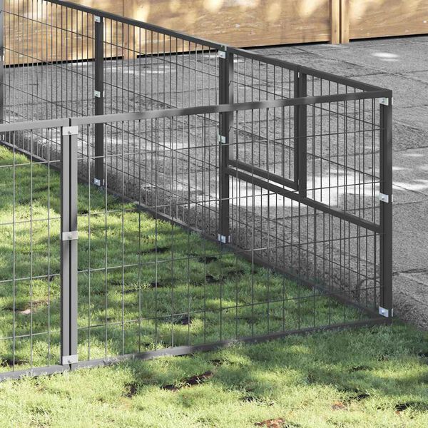 vidaXL Hundg&aring;rd silver 60 m&sup2; st&aring;l