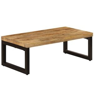 vidaXL Soffbord 100x50x35 cm massivt mangotr&auml; och st&aring;l