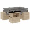 vidaXL Soffgrupp f&ouml;r tr&auml;dg&aring;rden med dynor 5 delar beige konstrotting