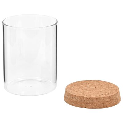 vidaXL Förvaringsburkar i glas med korklock 6 st 650 ml