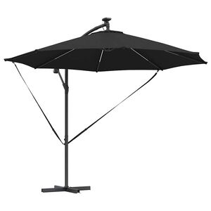 vidaXL Parasoll 294 x 294 x 248 cm Polyester och aluminium Svart