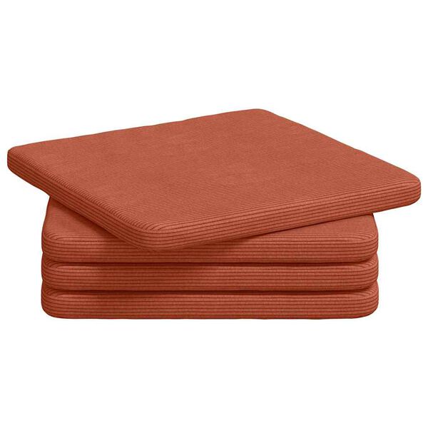 vidaXL Sittkuddar 4 pcs R&ouml;d orange 40 x 40 x 3 cm Kordread tyg