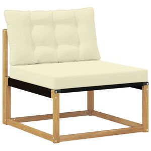 vidaXL Utomhus Mellansoffa med kudde Vit 79 x 83 x 73 cm st&aring;l