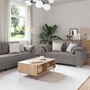vidaXL Soffa 3 pcs Taupe 219 x 80 x 82 cm Linnenblandad tyg