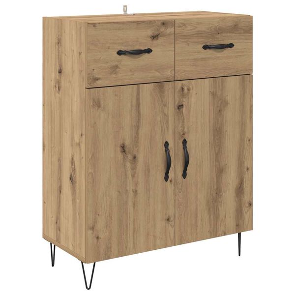 vidaXL Sideboard med l&aring;da Artisan Ek 69,5 x 34 x 90 cm Konstruerat tr&auml;