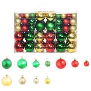vidaXL Julgranskulor 100 st r&ouml;d/guld/gr&ouml;n