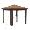 vidaXL Paviljong utan sidov&auml;gg 2,6 x 2,6 m Beige och brun