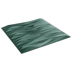 vidaXL V&auml;ggpaneler 12 st 50 x 50 cm Stone Gr&ouml;n XPS Skum