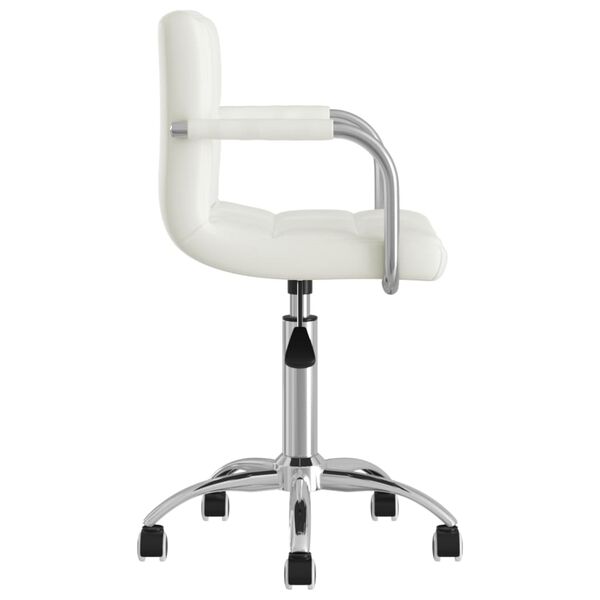 vidaXL Snurrbara matstolar 4 st vit konstl&auml;der