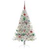 vidaXL Konstgjord Förbelyst Julgran Silver 150 cm PET